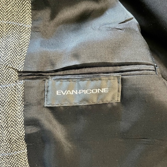 EVAN-PICONE, MENS LIGHTWEIGHT, SPORT JACKET IN BROWN, GREY & BLUE TWEED. - Picture 9 of 9